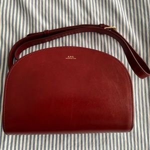 APC Demi-lune burgundy bordeaux crossbody bag